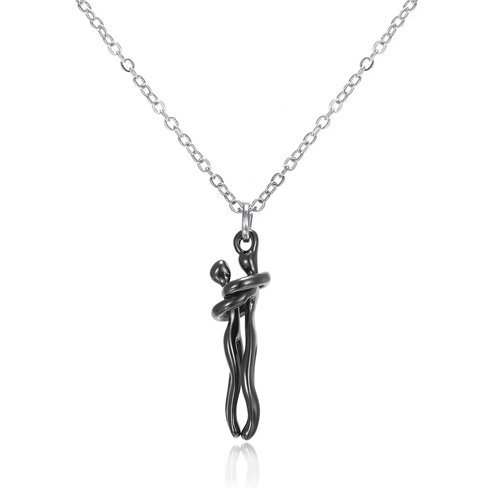 Fashion Hugging Necklace Jewelry Choker Hug Pendant Chain Men Necklaces For Lover Couple women Gift