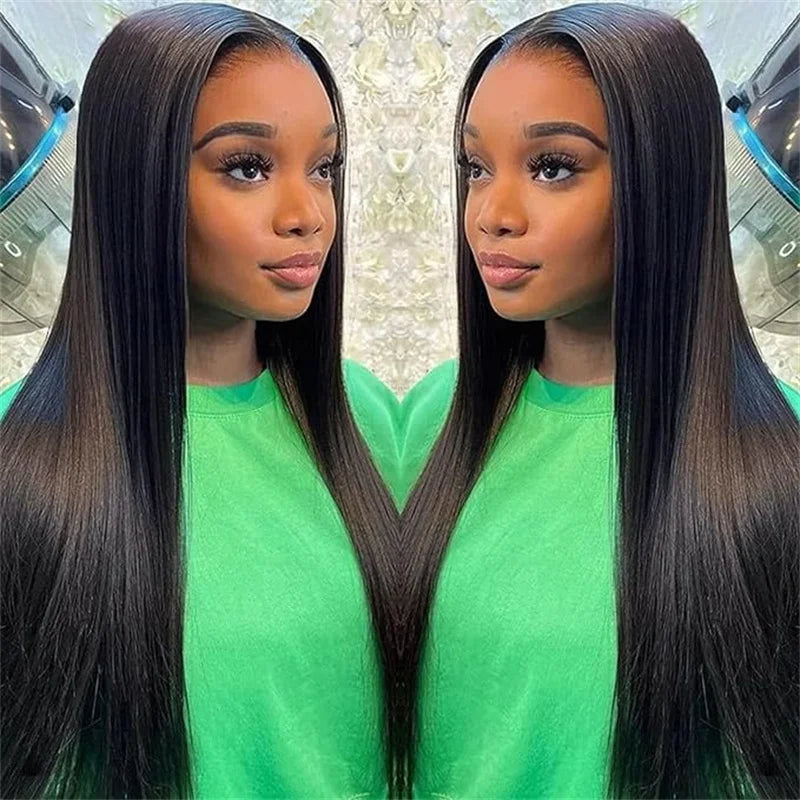 Hair Straight 13X5 Lace Frontal Wigs For Women Brazilian 100% Human Hair Wig Tranparent Lace Pre plucked Natural Black