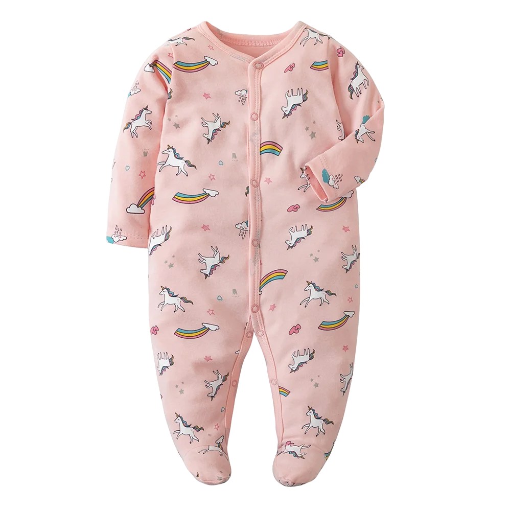 Baby Boy Rompers Cotton Girls Clothes Long Sleeve Summer Soft Jumpsuit V-neck 0-12m Onesie Clothing