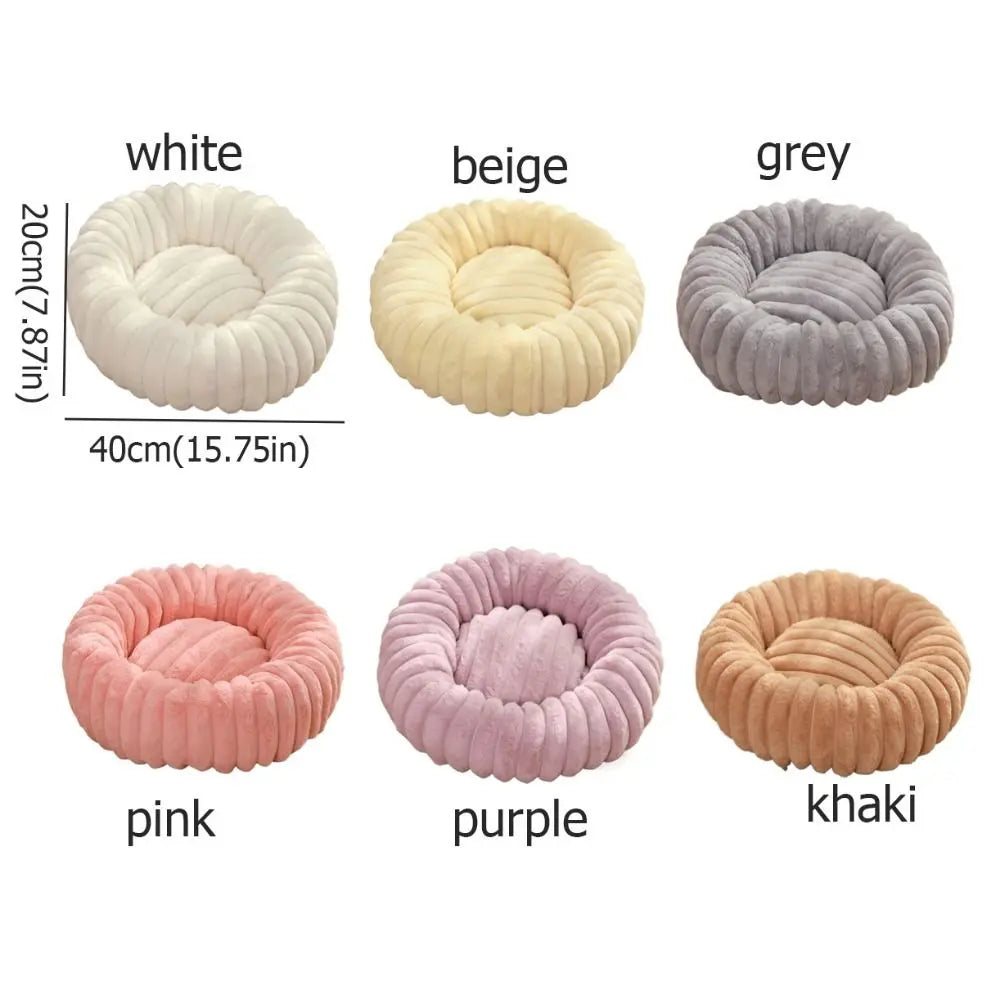 Pet Accessories Thickened Dog Warm Bed Soft Comfortable Donut Dog Bed Plush Dog Nests Round Pet Sleeping Bed Indoor