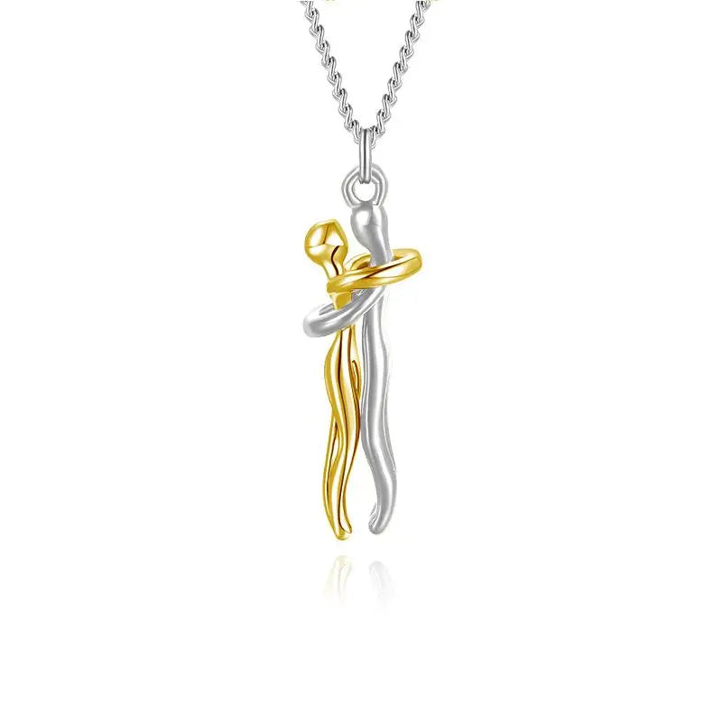 Fashion Hugging Necklace Jewelry Choker Hug Pendant Chain Men Necklaces For Lover Couple women Gift