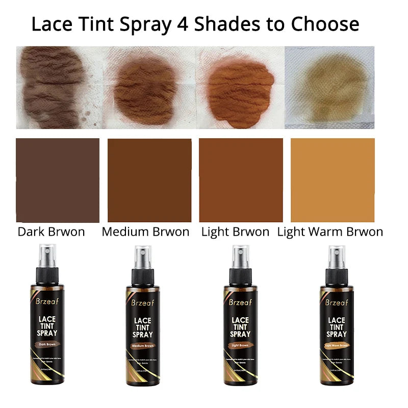 Nunify Lace Tint Spray For Wigs Waterproof Wig Tint Mousse For Natural Wig 100Ml Tinted Lace Spray 1Pcs Wig Installation Tools