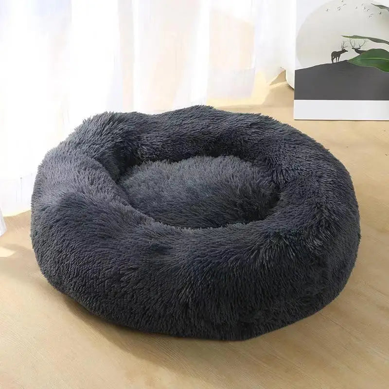 40-90cm Round Pet Bed for Large Dog Bed Super Soft Cat Bed Long Plush Dog House for Medium Dog House Winter Warm Sleeping