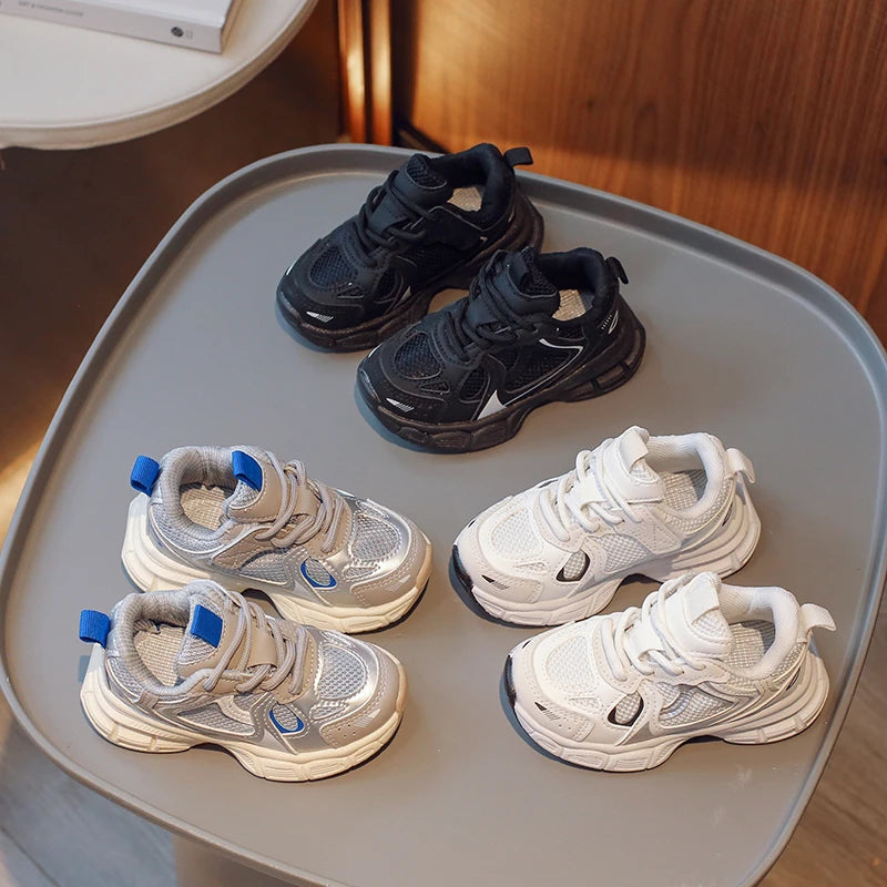 Kids Shoes Color Matching Girls Sneakers Shoes for Boys Lace-up Breatheable