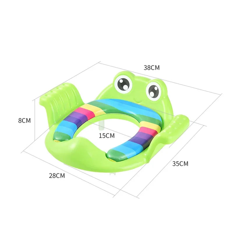 Kids Toilet Cover, Toddler Assisted Toilet Trainer, Upholstered Toilet, Handheld Thickened Comfort Cushion Potty