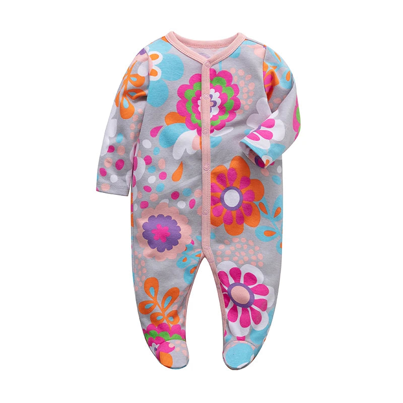 Baby Boy Rompers Cotton Girls Clothes Long Sleeve Summer Soft Jumpsuit V-neck 0-12m Onesie Clothing