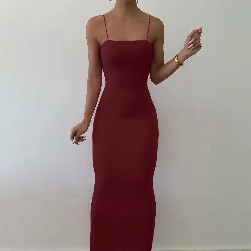 Women Strap Midi Bodycon Dress Elegant Fashion Women Dress