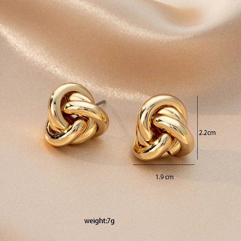 Earrings circle geometric twisted multi-layer twisted metal fashionable all-match ladies simple earrings banquet gift