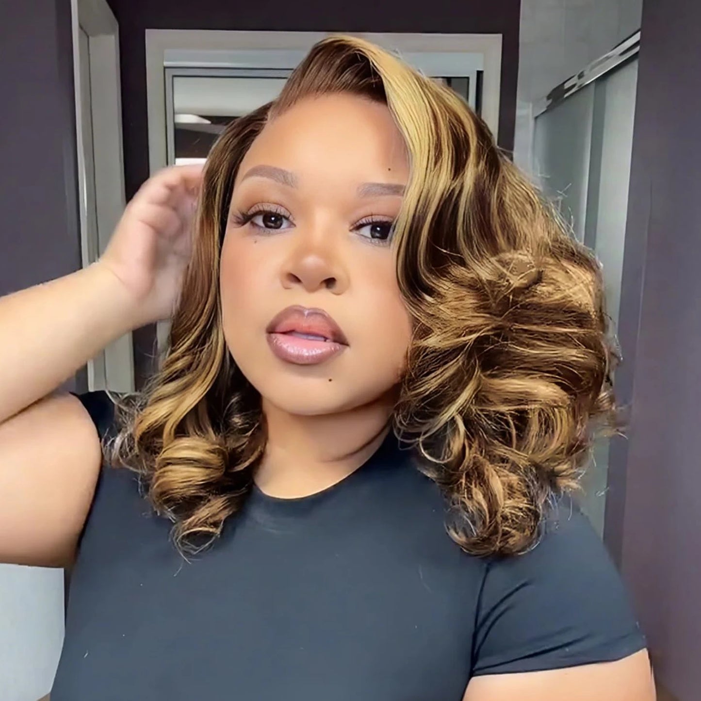 Short Body Wave Bob Wig 13x4 Transparent Lace Frontal Wig 100% Human Hair Brazilian Pre Plucked Wigs For Women 250% Density