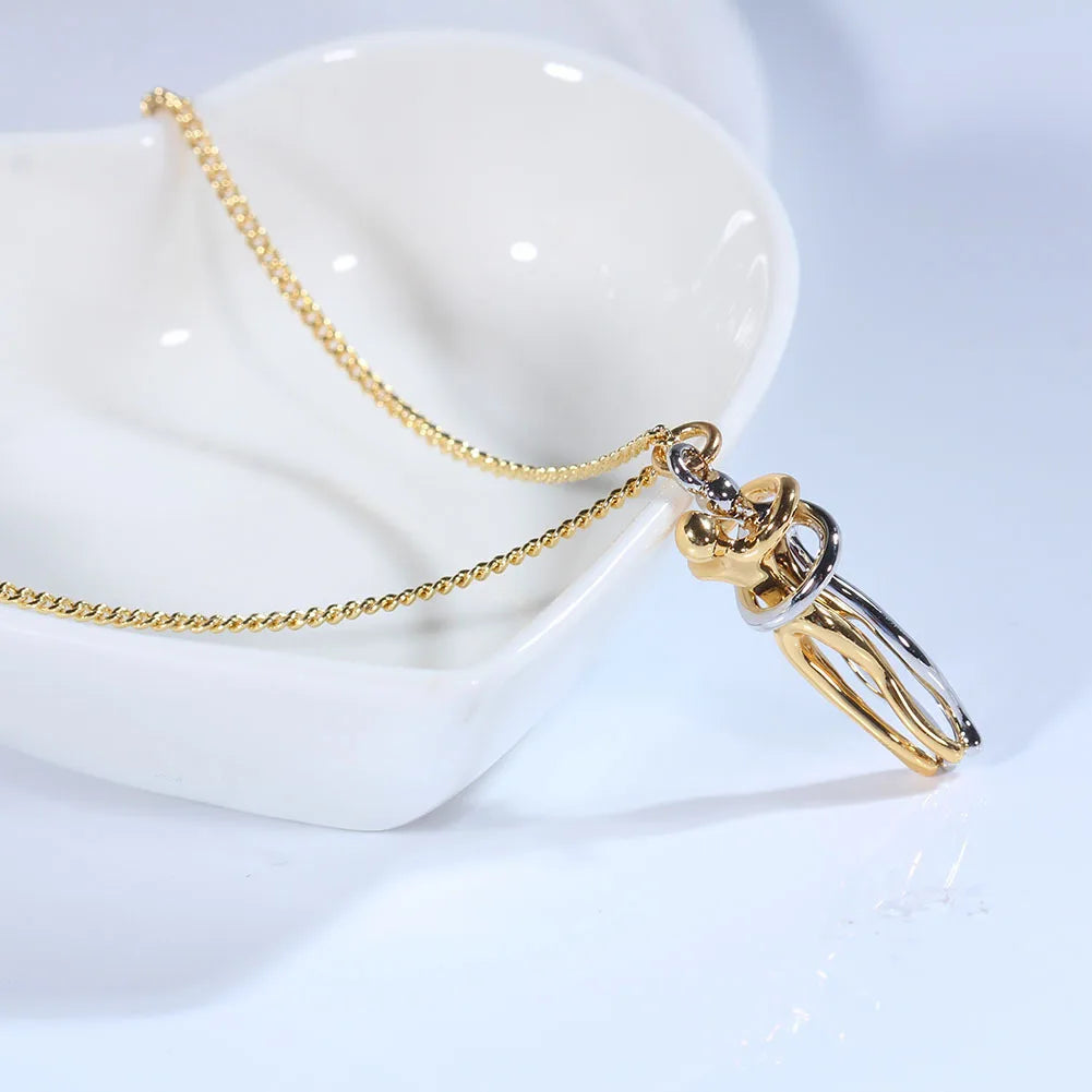 Fashion Hugging Necklace Jewelry Choker Hug Pendant Chain Men Necklaces For Lover Couple women Gift