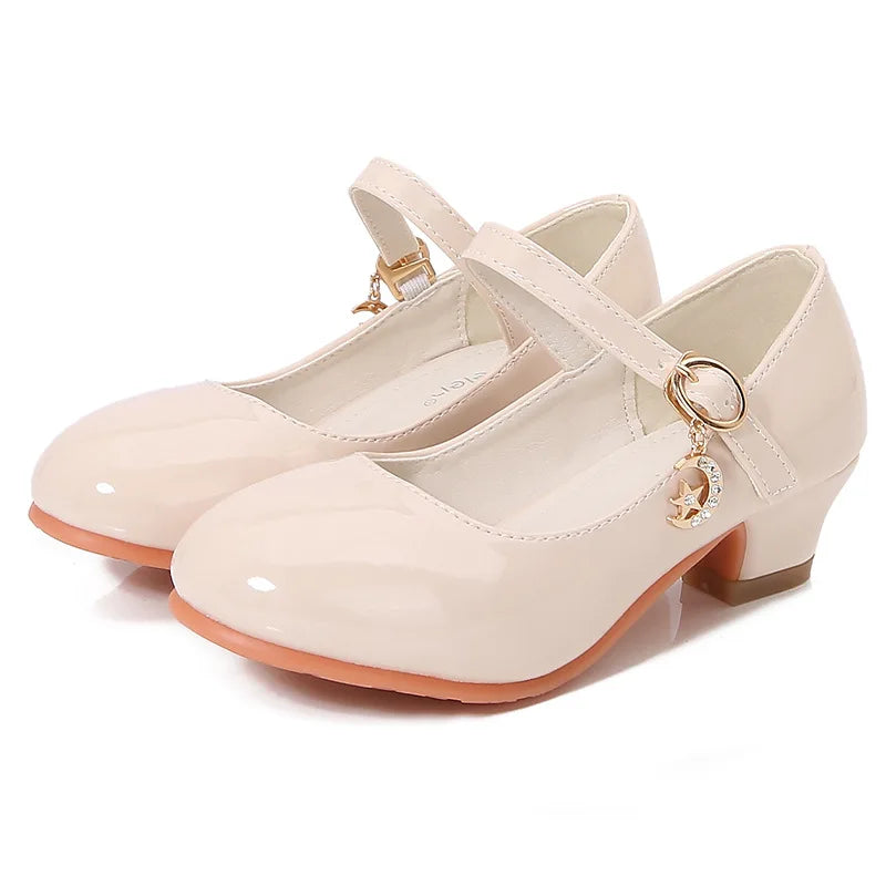 High Heels Girls' Shoes Formal Occasion Children Bridesmaid Ceremony Princess Party Sandals for Girls White Black School Sandal