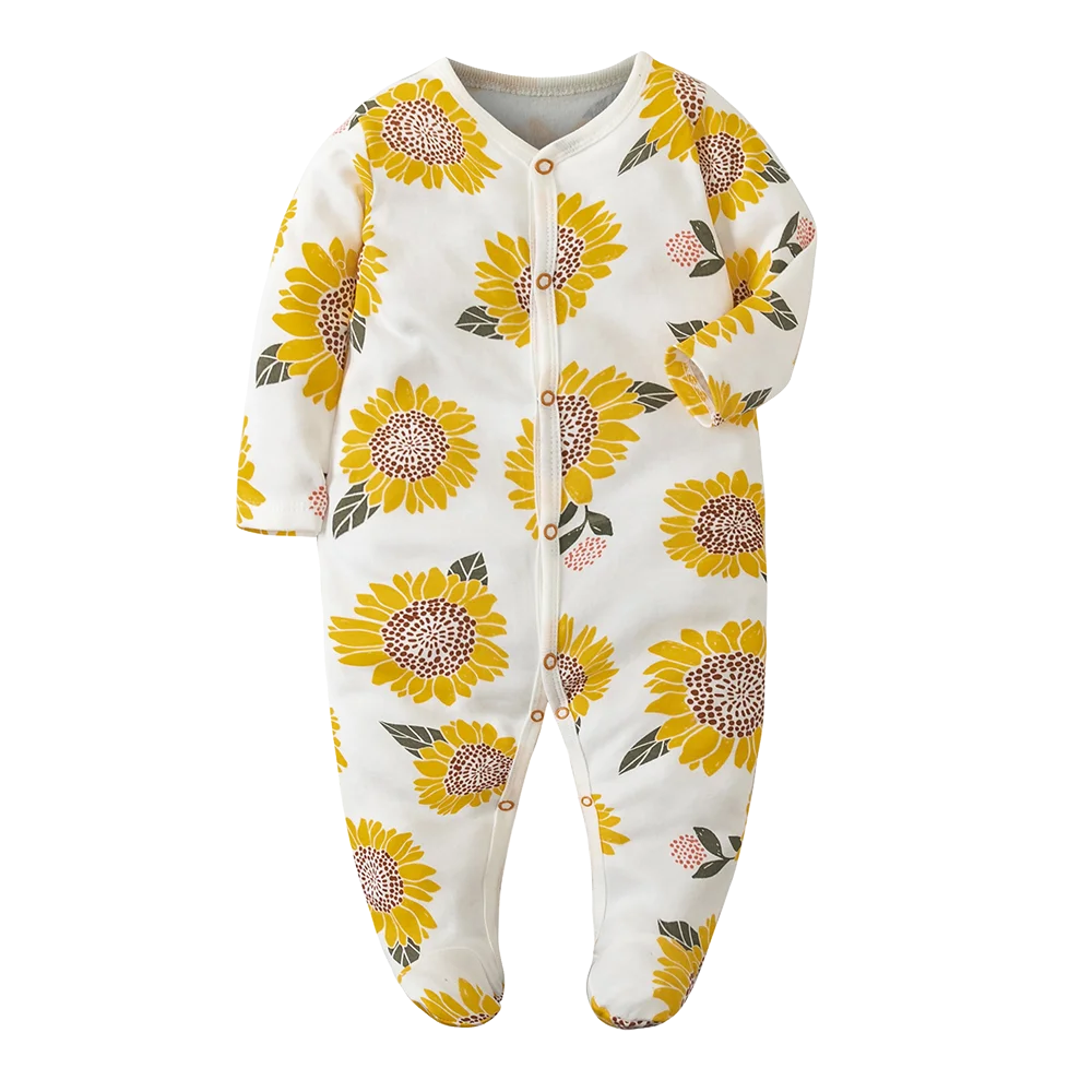 Baby Boy Rompers Cotton Girls Clothes Long Sleeve Summer Soft Jumpsuit V-neck 0-12m Onesie Clothing
