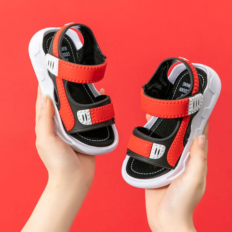 Boys and Girls Sandals Shoes Soft Soled Children Kids Baby Beach Shoe Swimming Shoe Outdoor Sandal Roman Slippers 21-35 Size