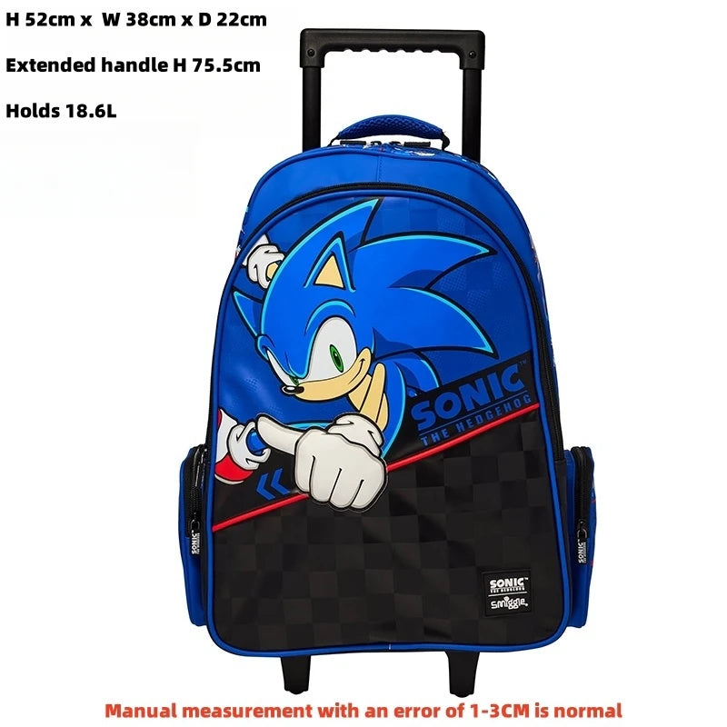 Australia Smiggle Sonic Backpack for Boys & Girls, Bookbag Sonic Schoolbag With Adjustable Shoulder Straps & Padded Back Children School Bag