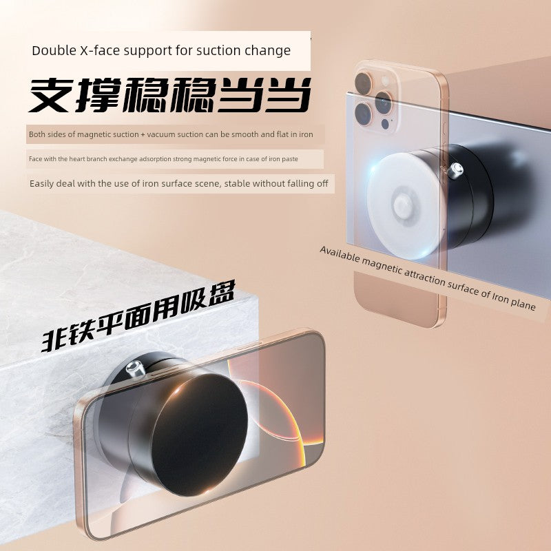 Moswei MagSafe Magnetic Phone Holder Car Bathroom Glass Wall-Mounted Bracket Vacuum Sucker Mirror Punch-Free Shooting Vlog Selfie Stick Strong and Stable