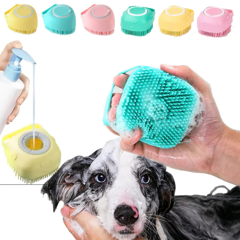 Bath Massage Brush Soft Safety Silicone Pet Accessories for Dogs Cats Tools Mascotas Products