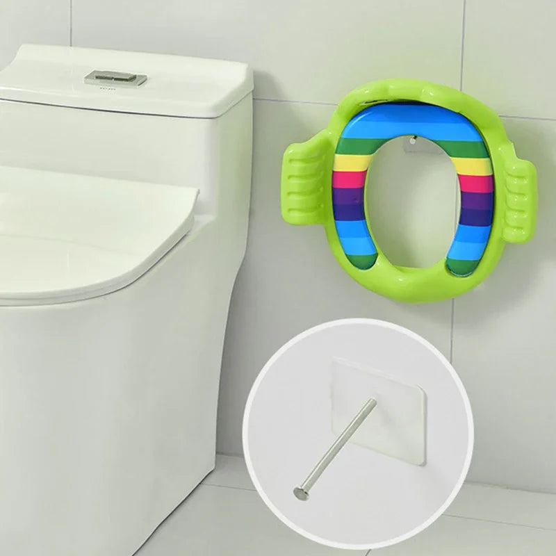 Kids Toilet Cover, Toddler Assisted Toilet Trainer, Upholstered Toilet, Handheld Thickened Comfort Cushion Potty
