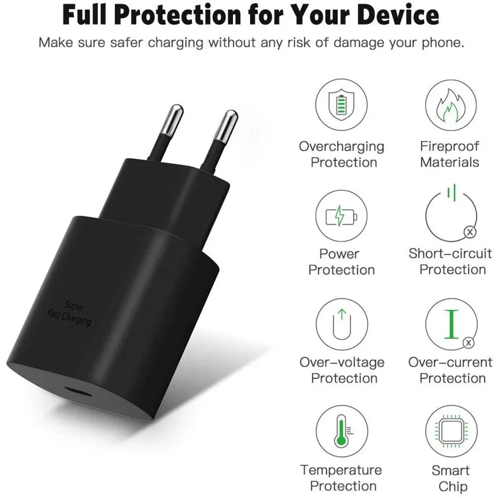 25W PD USB-C Chargerr adapter for Samsung note 10 note 20 S21 Type C power adapte For Samsung Charger