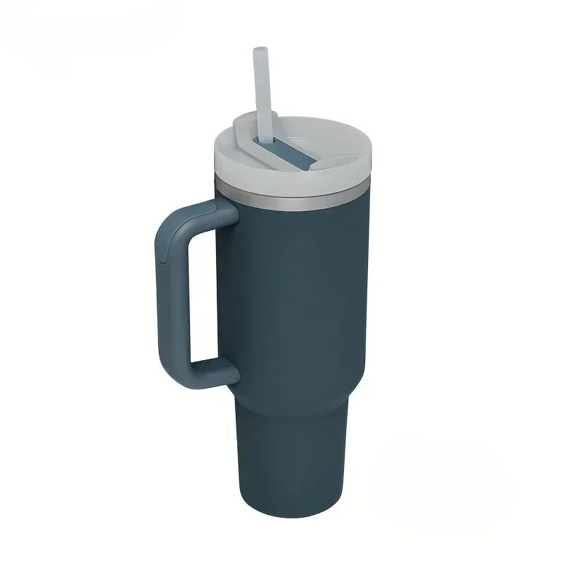 40oz 1200ML umbler with Handle Straw Double Wall Thermal Travel Cup