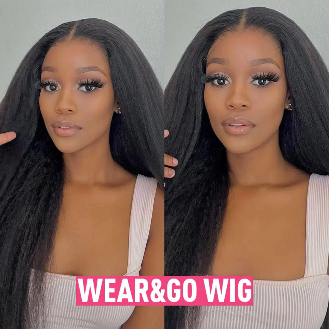Kinky Straight Human Hair 13x4 Lace Front Hair Pre Plucked Yaki Brazilian Human Hair Wigs For Women
