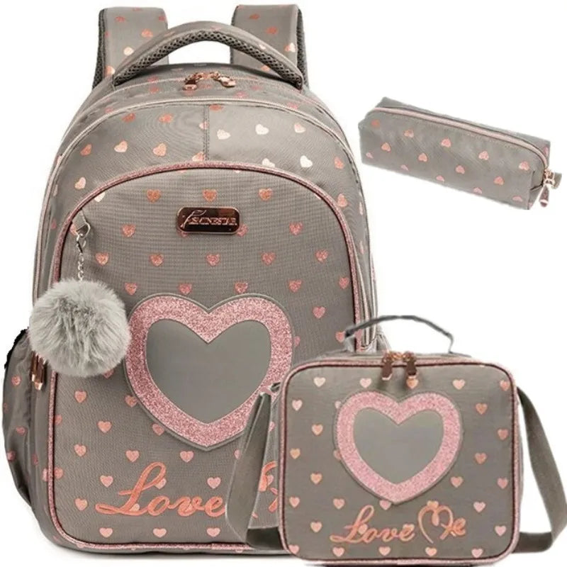 Children School Bags Kids Backpack Set in Primary Schoolbag for Teenager Girls Sequin Tower School Bags Waterproof Book Bags