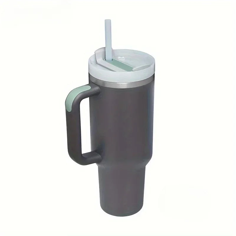 40oz 1200ML umbler with Handle Straw Double Wall Thermal Travel Cup