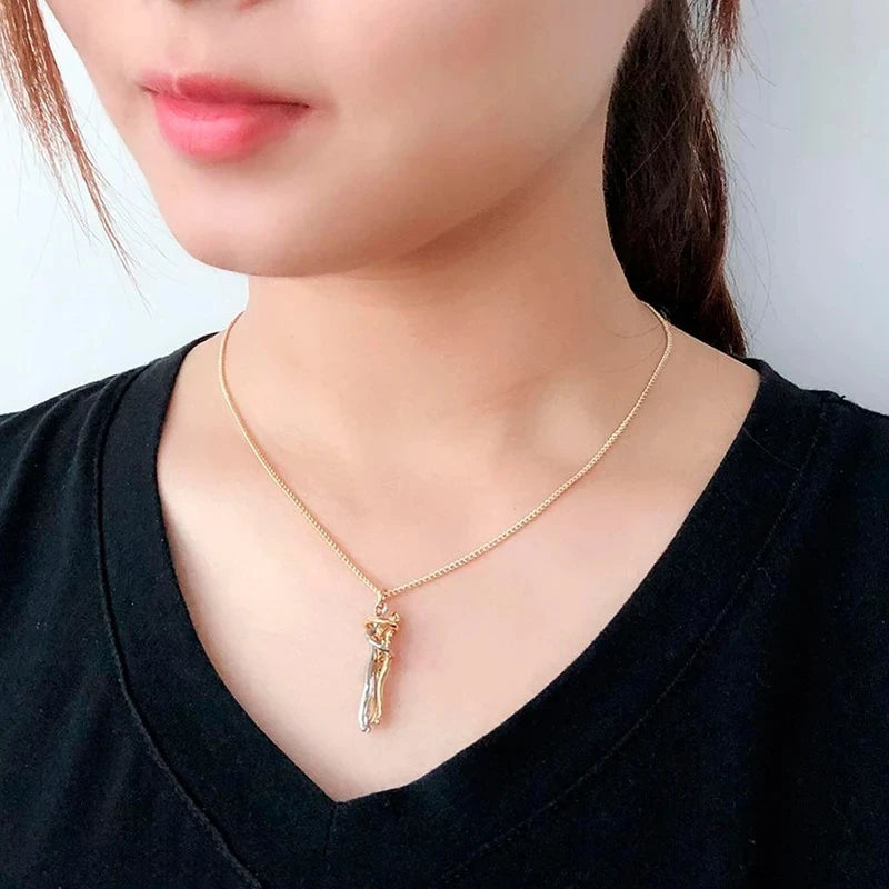 Fashion Hugging Necklace Jewelry Choker Hug Pendant Chain Men Necklaces For Lover Couple women Gift