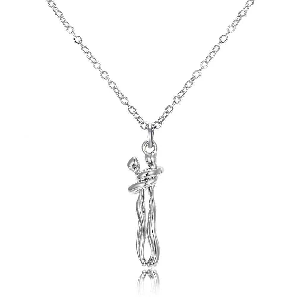 Fashion Hugging Necklace Jewelry Choker Hug Pendant Chain Men Necklaces For Lover Couple women Gift