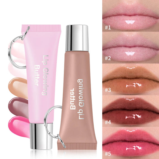 Lip Oil Plumper Long Lasting Lip Gloss Keychain Glowing Butter Moisturizing Pink Nourishing Makeup Care Hydrating Lipstick