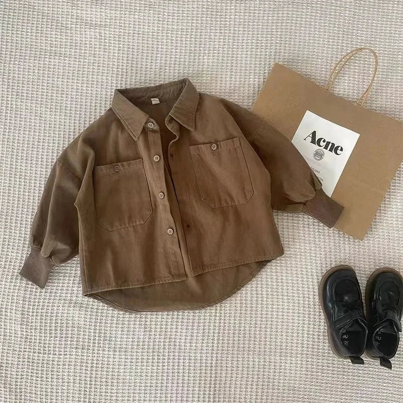Toddler Boy 2 Piece outfits clothes longe sleeve Button Down Shirt+Pants For Boy