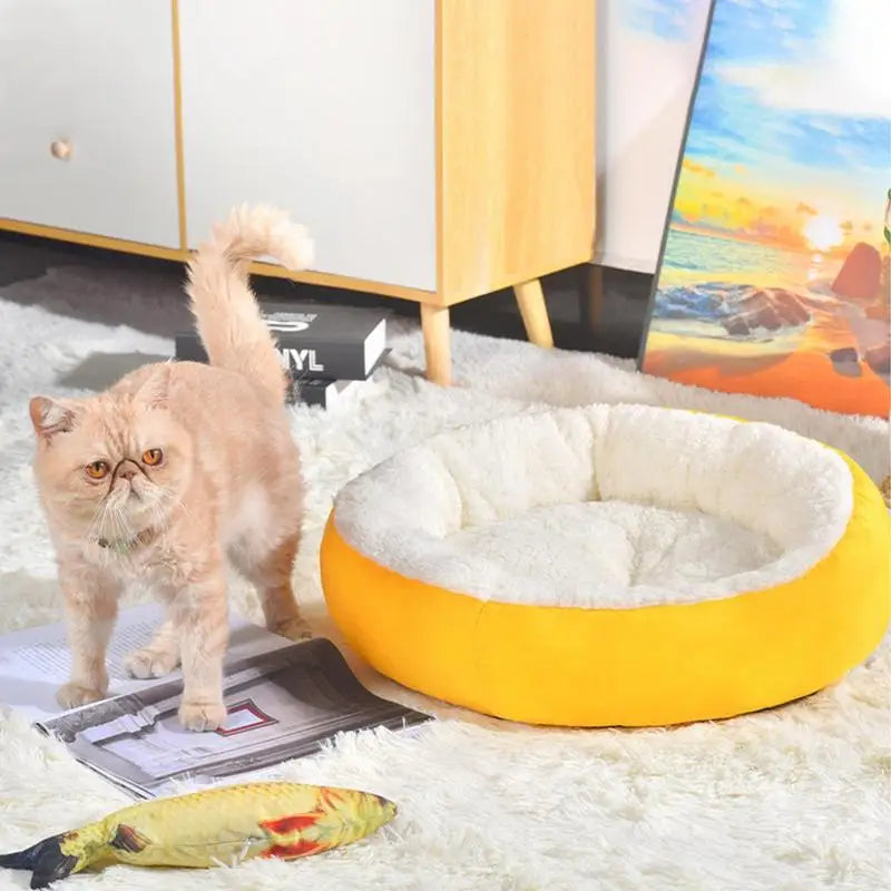 Round Large Dog Sofa Long Bed Pet Bed Cat Bed Mats Dogs Kennel Winter Warm Sleeping Donut Pets Net Cushion Dogs Supplies