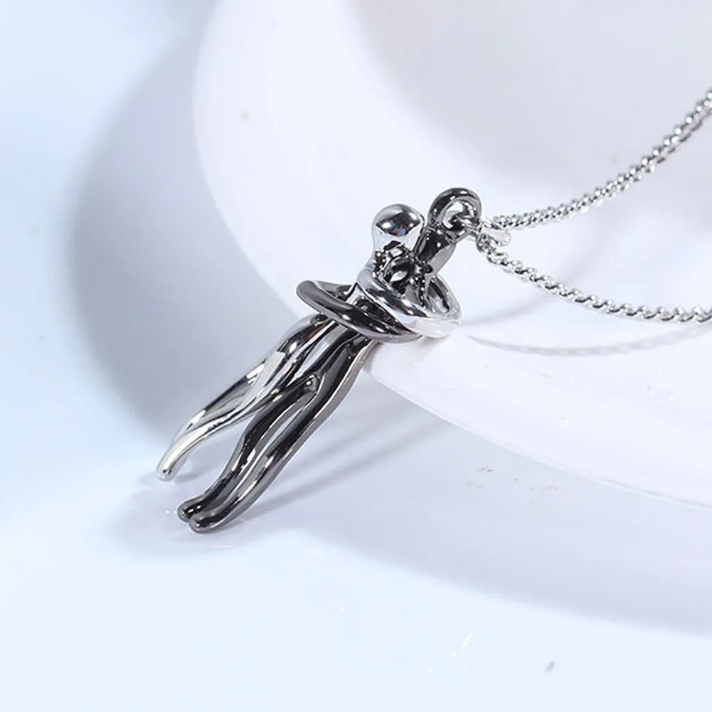 Fashion Hugging Necklace Jewelry Choker Hug Pendant Chain Men Necklaces For Lover Couple women Gift