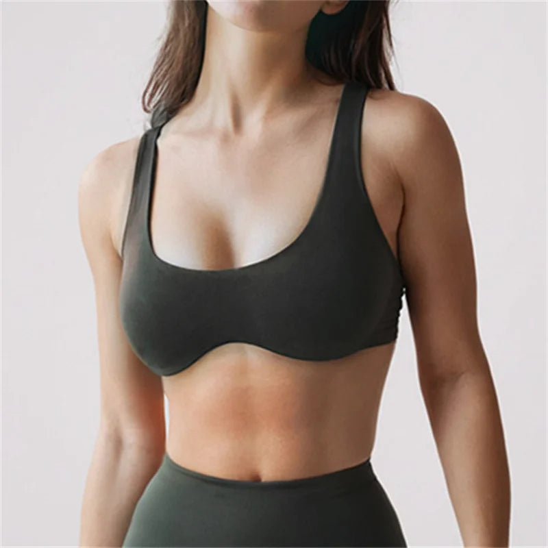 Sport Bra Vest Women Underwear Sportswear Quick-dry Jogging Fitness Top with Cups Ladies Gym Active Bra Yoga Wear XP12
