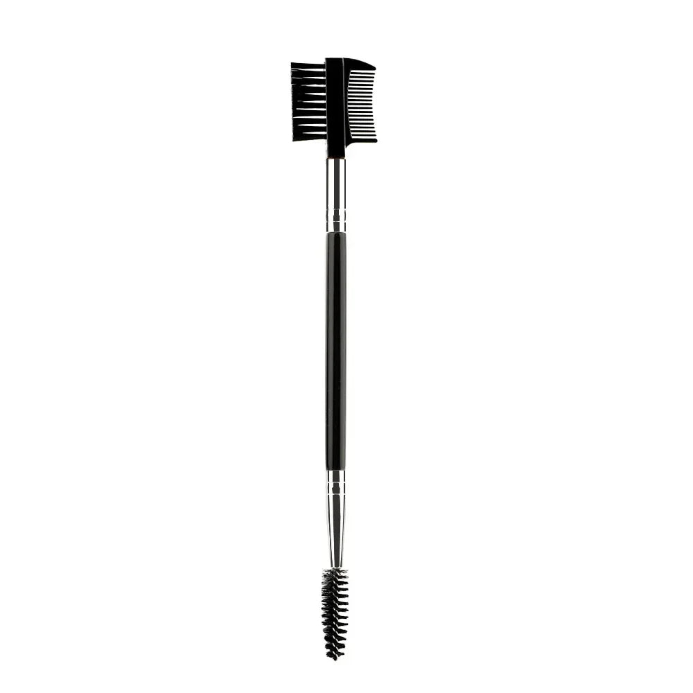 Double Ended Wood Handle Eyebrow Brush Eyelash Brush 2 In 1 Professional Makeup Brush Eyelash Spiral Diagonal Corner Brush