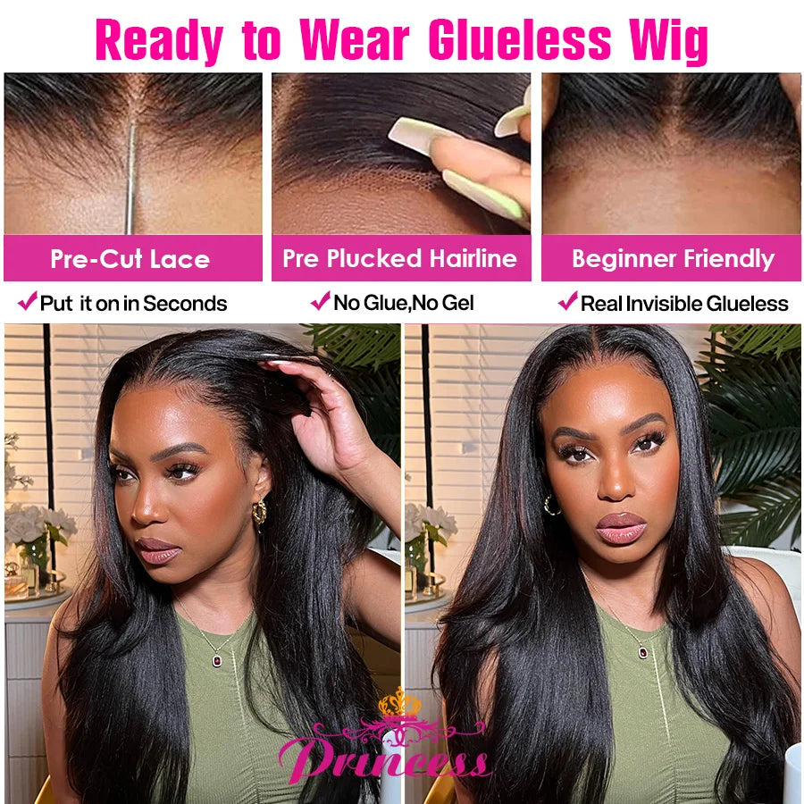 Hair Straight 13X5 Lace Frontal Wigs For Women Brazilian 100% Human Hair Wig Tranparent Lace Pre plucked Natural Black