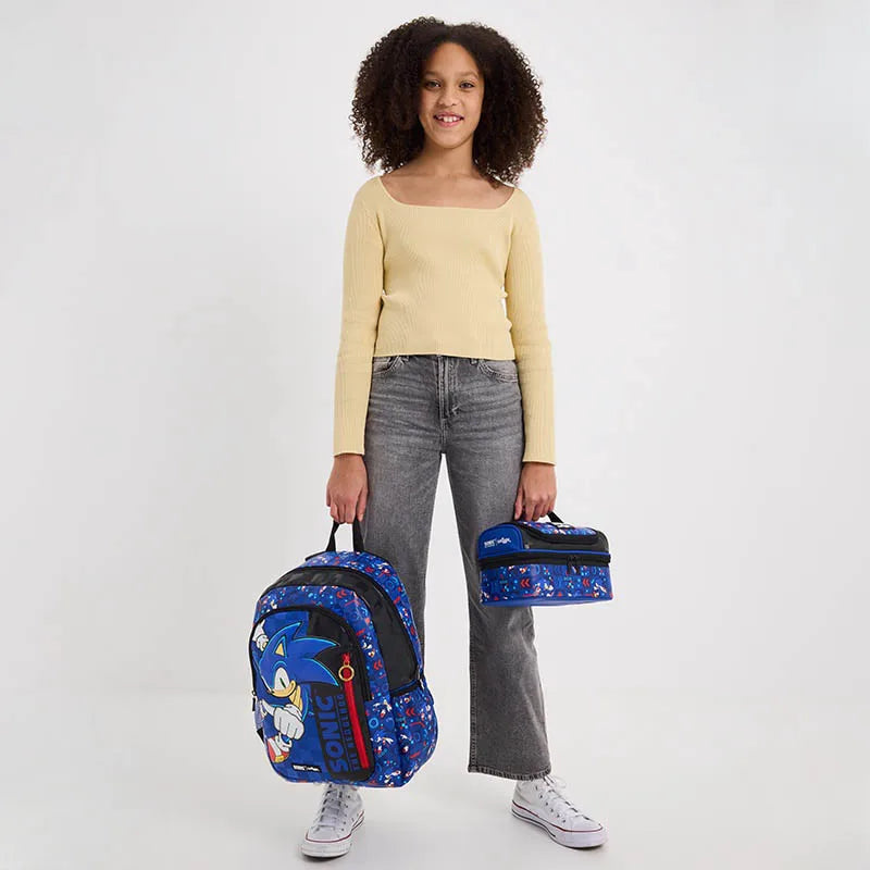 Australia Smiggle Sonic Backpack for Boys & Girls, Bookbag Sonic Schoolbag With Adjustable Shoulder Straps & Padded Back Children School Bag
