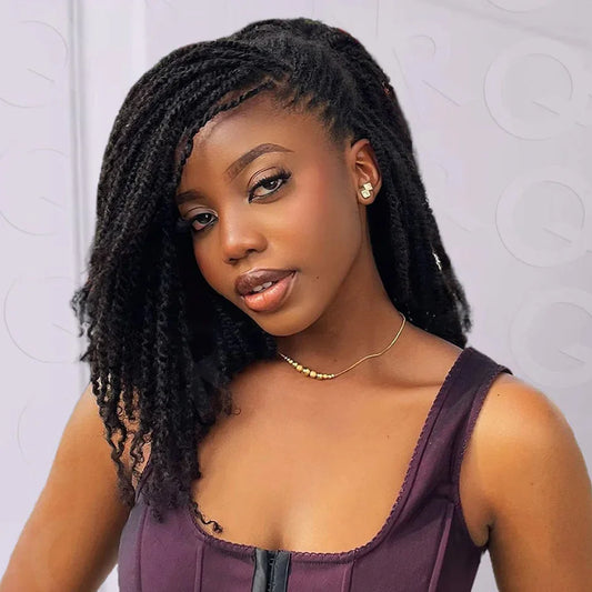Ship From US Warehoue Remy Hair Afro kinky Curly Bulk Human Hair For Braiding 1 Bundle 50g/pc Natural Color Braids Hair No Weft