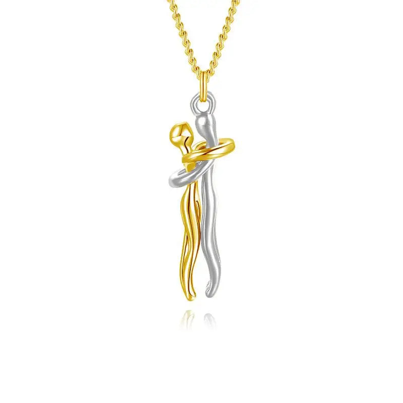 Fashion Hugging Necklace Jewelry Choker Hug Pendant Chain Men Necklaces For Lover Couple women Gift