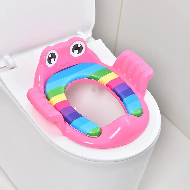 Kids Toilet Cover, Toddler Assisted Toilet Trainer, Upholstered Toilet, Handheld Thickened Comfort Cushion Potty