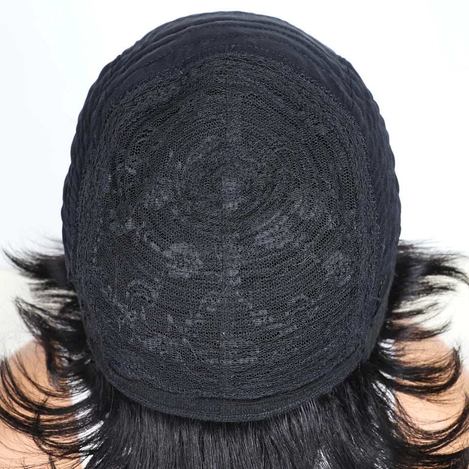 Natural Black Short Pixie Cut Curly 100% Human Hair Wig For Women Brazilian Remy Hair Colored Side Part Full Machine Wigs