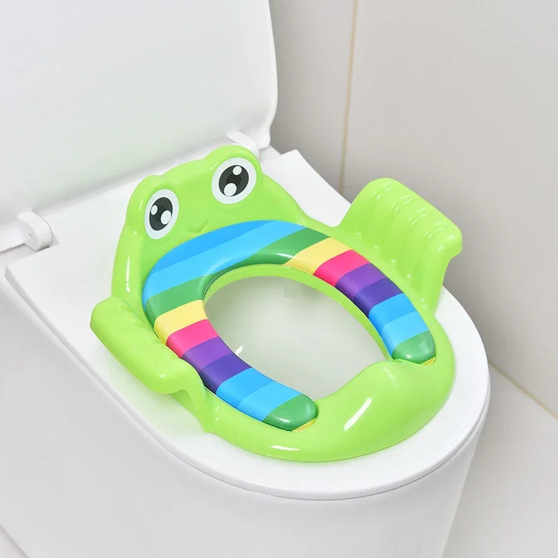 Kids Toilet Cover, Toddler Assisted Toilet Trainer, Upholstered Toilet, Handheld Thickened Comfort Cushion Potty