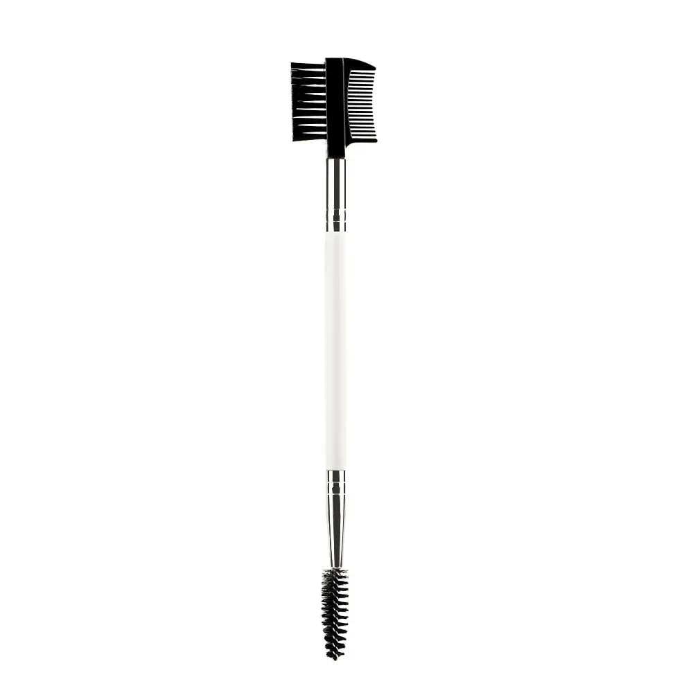 Double Ended Wood Handle Eyebrow Brush Eyelash Brush 2 In 1 Professional Makeup Brush Eyelash Spiral Diagonal Corner Brush