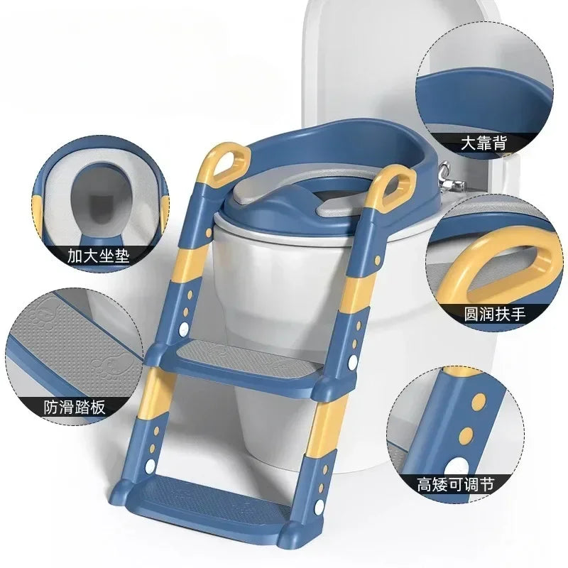 Children's Toilet Foldable Foot Stool Multi-functional Toilet Boy Girl Baby Toilet Training Potty Ladder for Kids Stepped