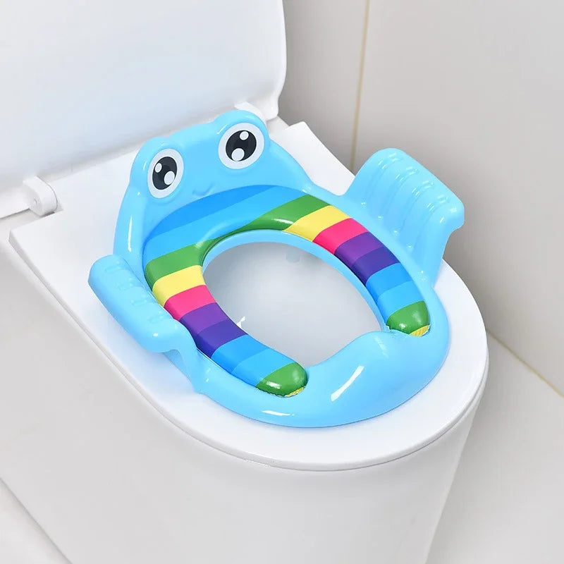 Kids Toilet Cover, Toddler Assisted Toilet Trainer, Upholstered Toilet, Handheld Thickened Comfort Cushion Potty