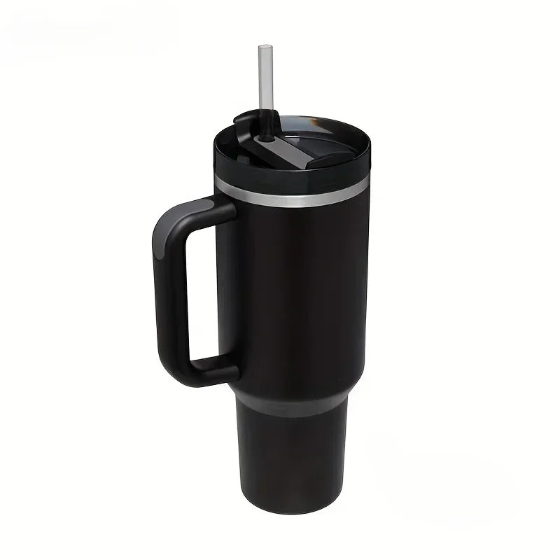 40oz 1200ML umbler with Handle Straw Double Wall Thermal Travel Cup