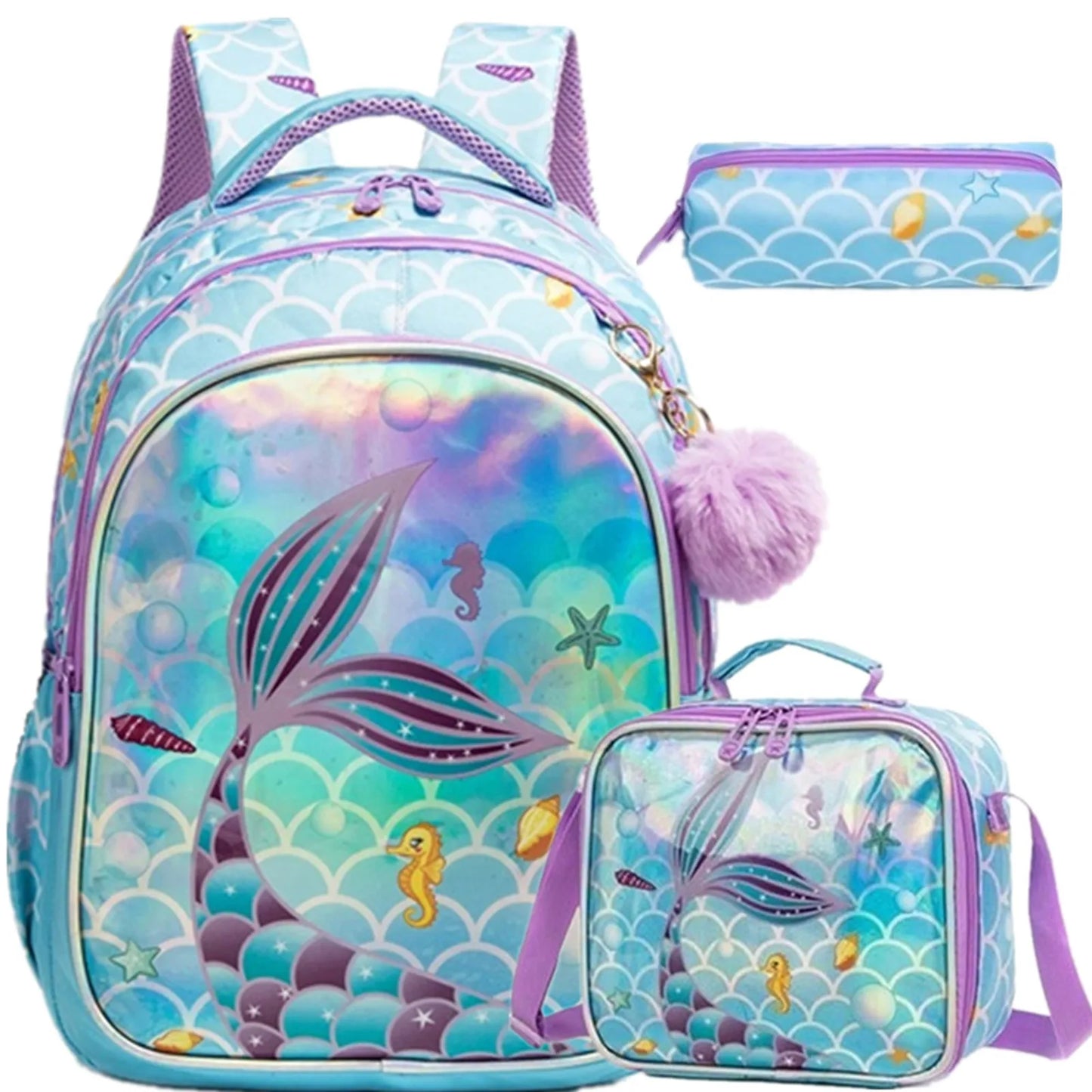 Children School Bags Kids Backpack Set in Primary Schoolbag for Teenager Girls Sequin Tower School Bags Waterproof Book Bags
