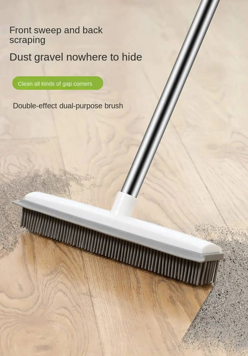 1pc Pet Hair Removal Rubber Broom with Squeegee Handle