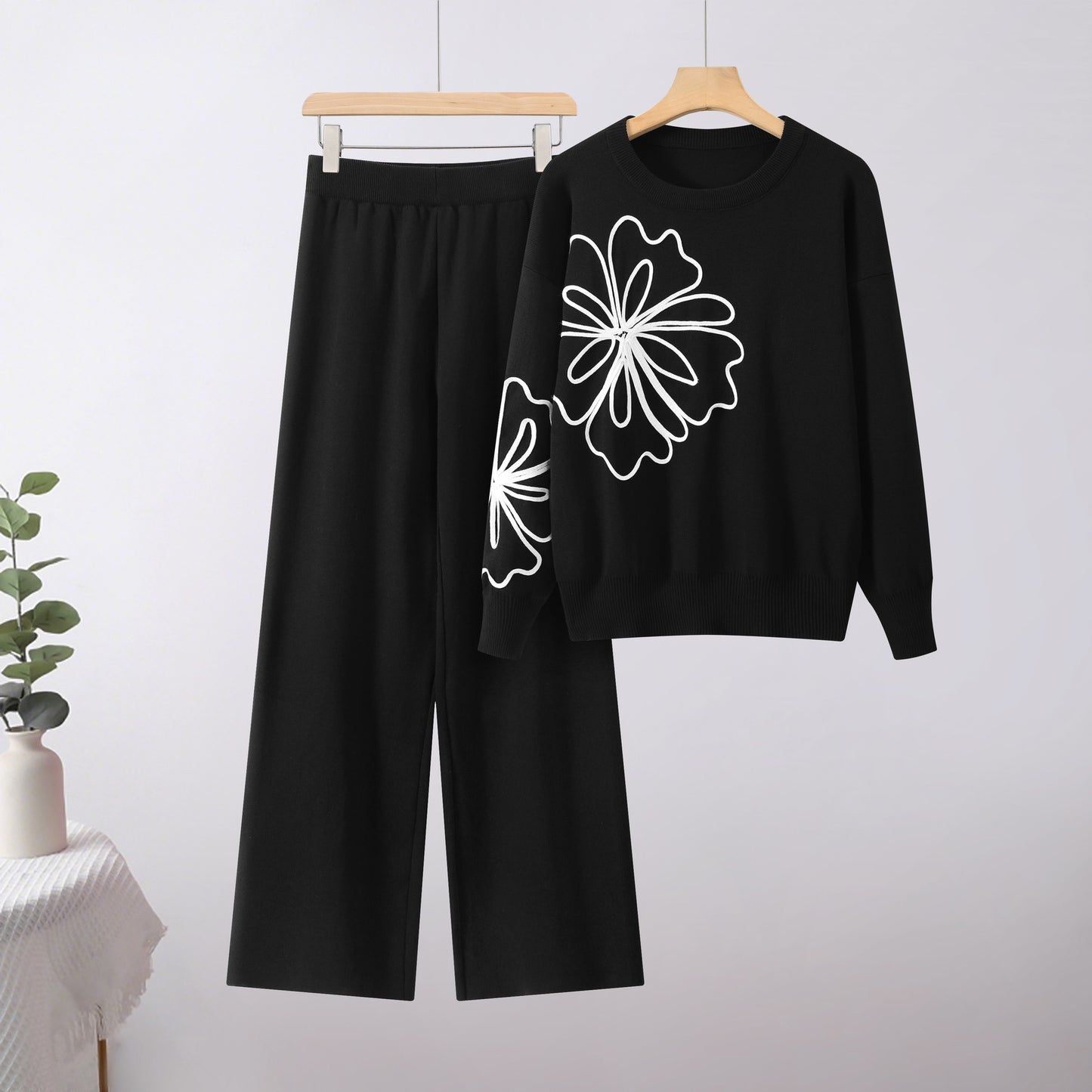 Top Loose Wide Leg Pants Two-piece Suit