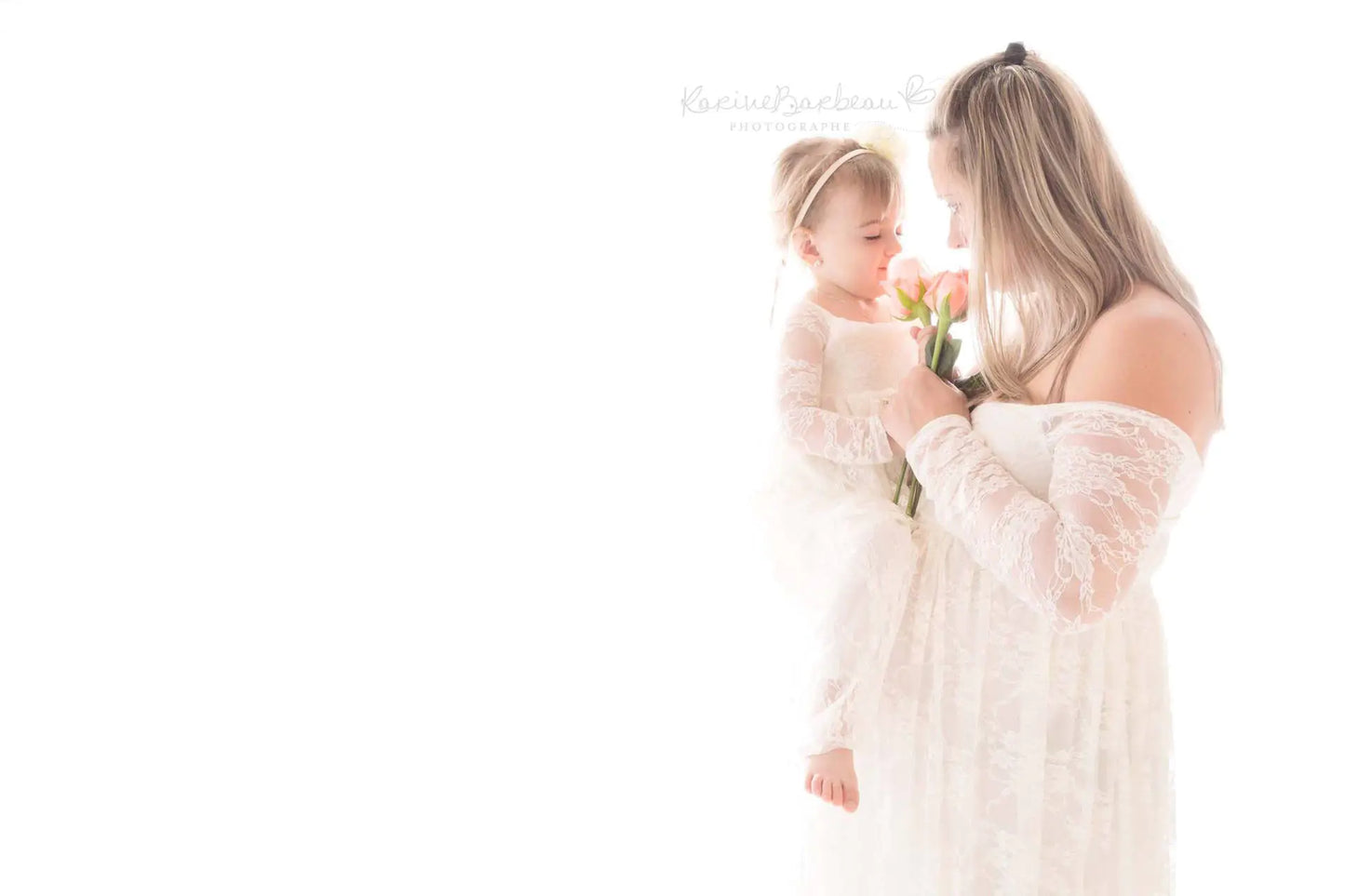 Lace Maternity Maxi Dress with Flutter Sleeves