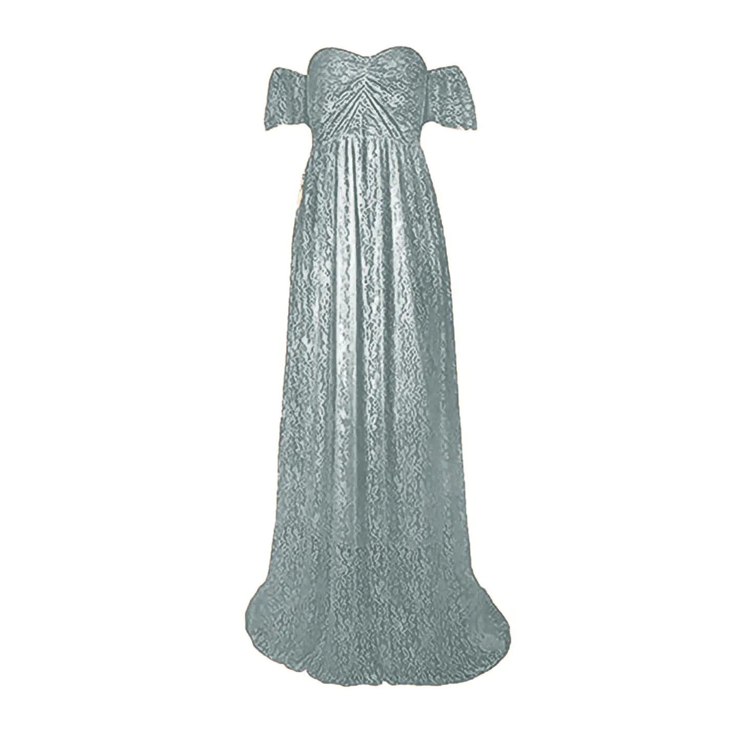 Lace Maternity Maxi Dress with Flutter Sleeves